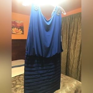 NWT XSCAPE blue  short and stretchy dress